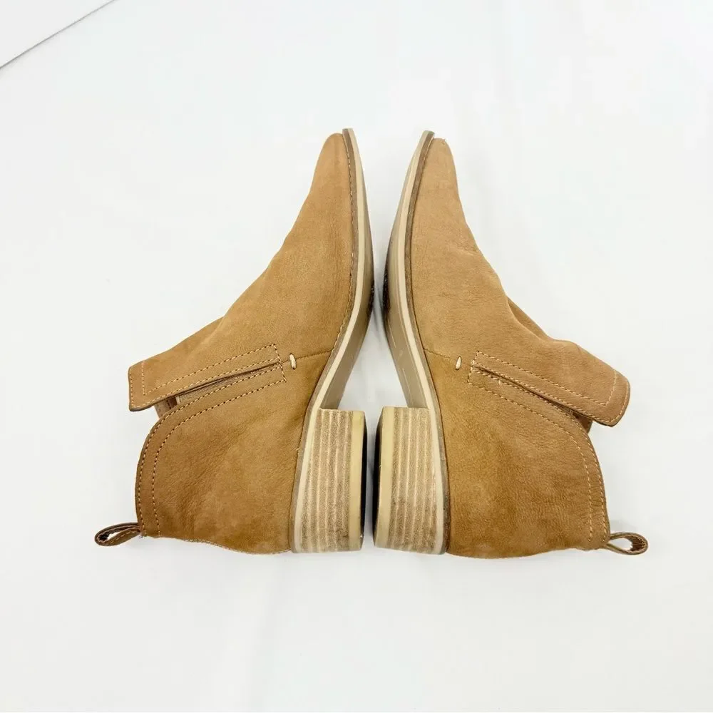 Dolce Vita TESSEY Khaki Suede Leather Stretch Slit Side Low Heel Ankle Boots